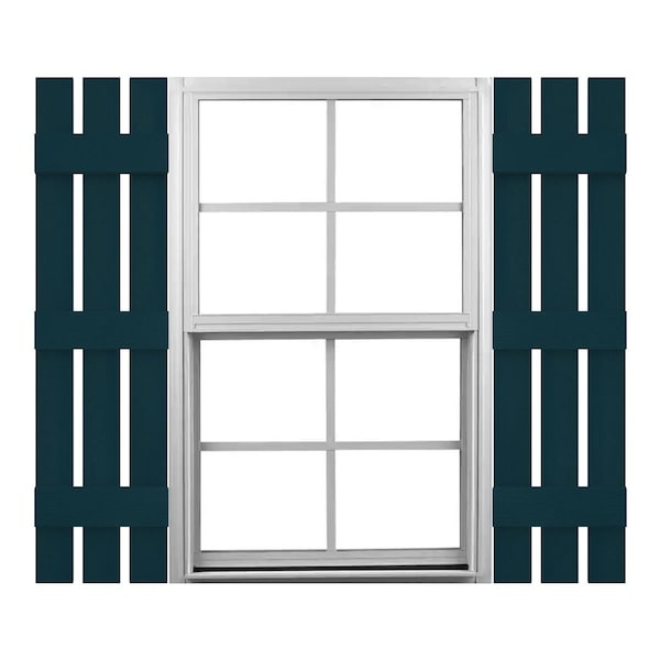 Ekena Millwork 12-in. W x 63-in. H Mid-America Vinyl, Size Three Board Spaced Shutters, 166 - Midnight Blue, PR 00031263166 - main